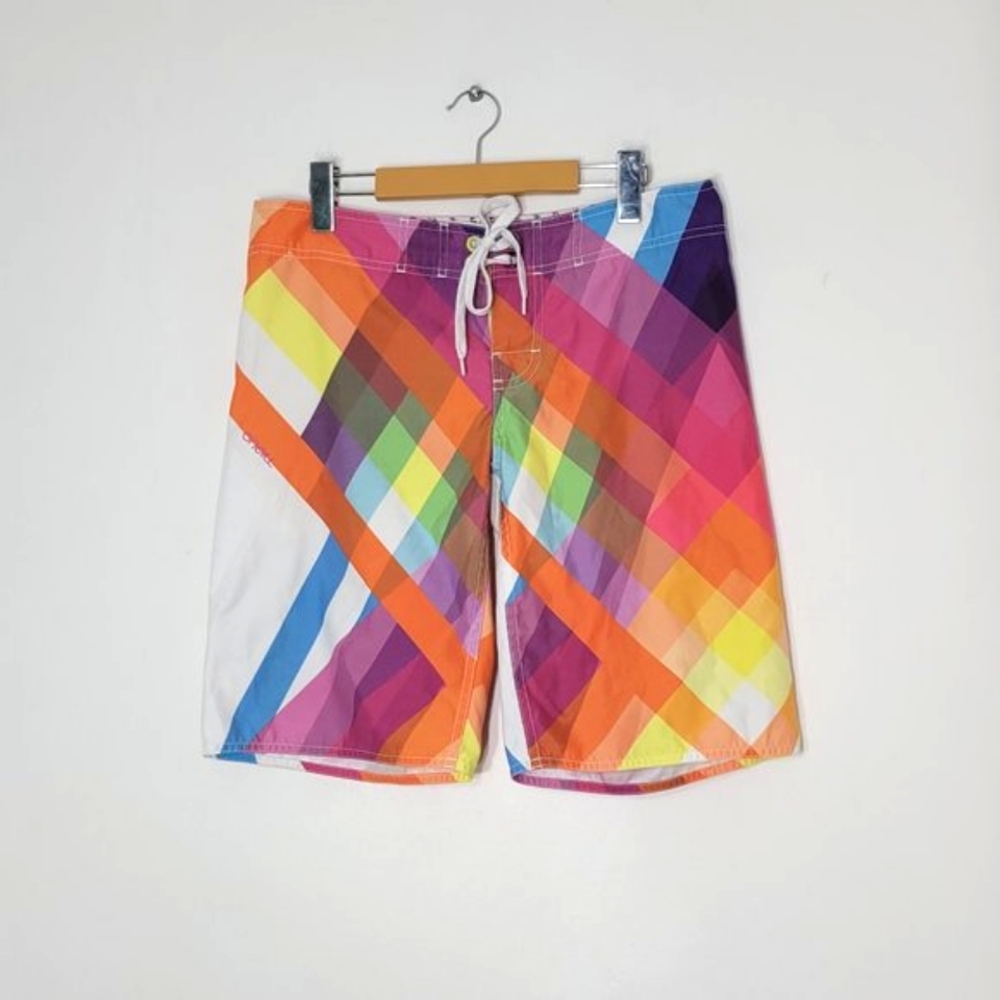 O'Neill Mens Multicolor Tropical Printed Swim Trunks Shorts Pockets Swimming  3